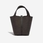 Pre-owned Hermès bag Picotin 22 Swift / Felt Ebene Brown Back | Sell your designer bag on Saclab.com
