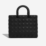 Pre-owned Dior bag Lady Large Calf Ultra Matte Black Black Back | Sell your designer bag on Saclab.com