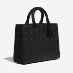 Pre-owned Dior bag Lady Large Calf Ultra Matte Black Black Side Front | Sell your designer bag on Saclab.com