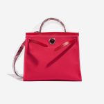 Pre-owned Hermès bag Herbag 31 Vache Hunter / Toile Militaire Rose Extreme / Rouge Venitien / Rouge Piment Red, Rose Front Open | Sell your designer bag on Saclab.com