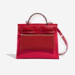 Pre-owned Hermès bag Herbag 31 Vache Hunter / Toile Militaire Rose Extreme / Rouge Venitien / Rouge Piment Red, Rose Back | Sell your designer bag on Saclab.com
