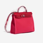Pre-owned Hermès bag Herbag 31 Vache Hunter / Toile Militaire Rose Extreme / Rouge Venitien / Rouge Piment Red, Rose Side Front | Sell your designer bag on Saclab.com
