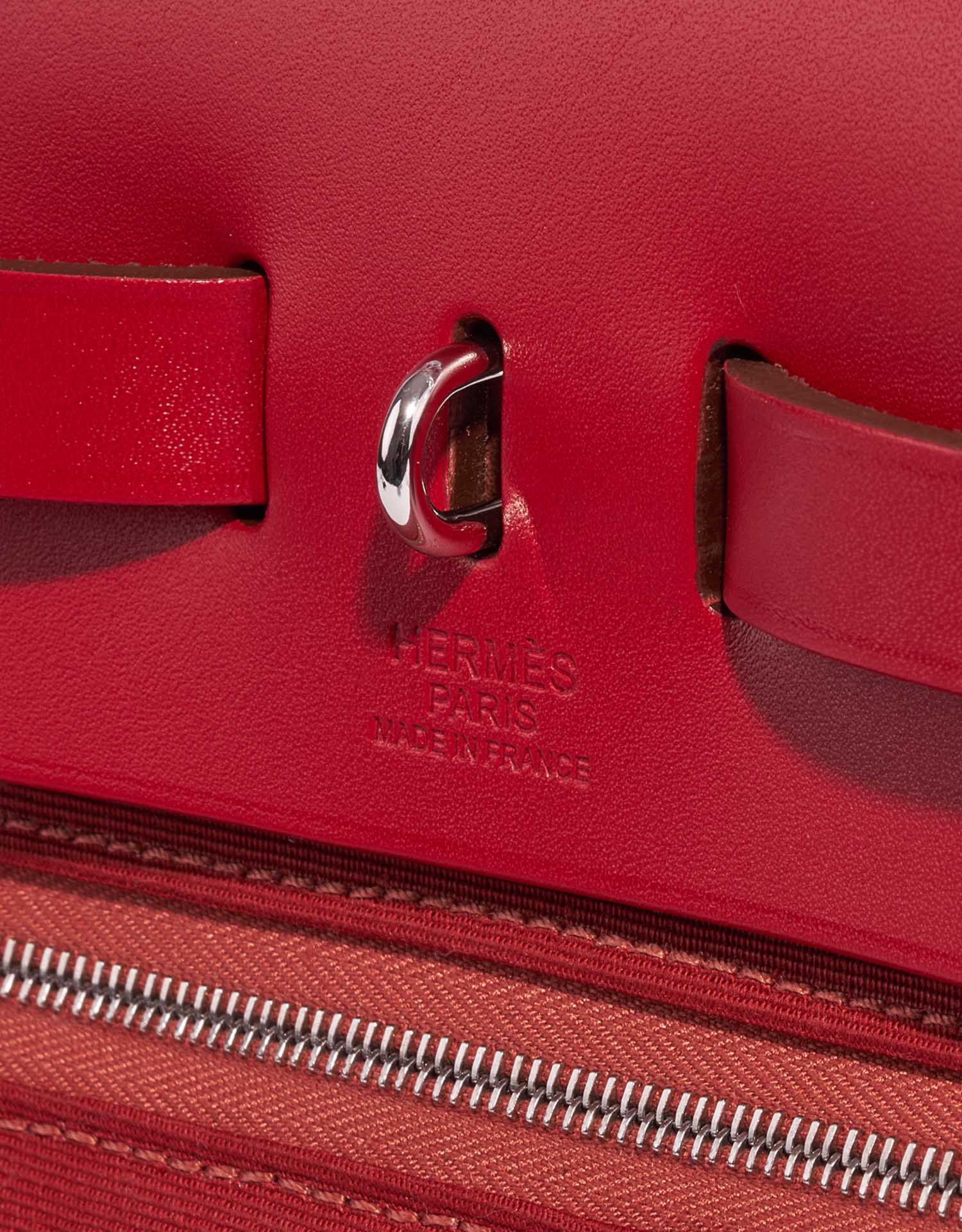 Hermes Herbag Zip 31 Rouge Venetian/Rouge Piment/Rose Extreme Toile H and  Vache Hunter Palladium Hardware
