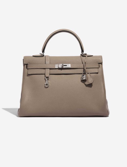 Pre-owned Hermès bag Kelly 35 Togo Gris Tourterelle Beige, Grey Front | Sell your designer bag on Saclab.com