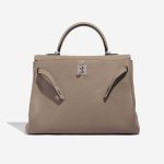 Pre-owned Hermès bag Kelly 35 Togo Gris Tourterelle Beige, Grey Front Open | Sell your designer bag on Saclab.com