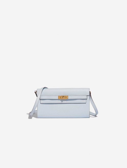 Pre-owned Hermès bag Kelly To Go Epsom Blue Brume Blue Front | Sell your designer bag on Saclab.com
