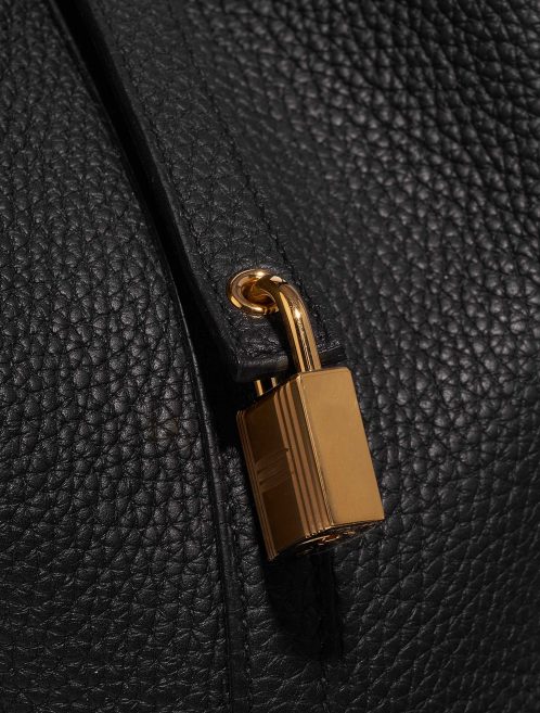 Pre-owned Hermès bag Picotin Touch 22 Clemence / Matte Alligator Black Black Closing System | Sell your designer bag on Saclab.com