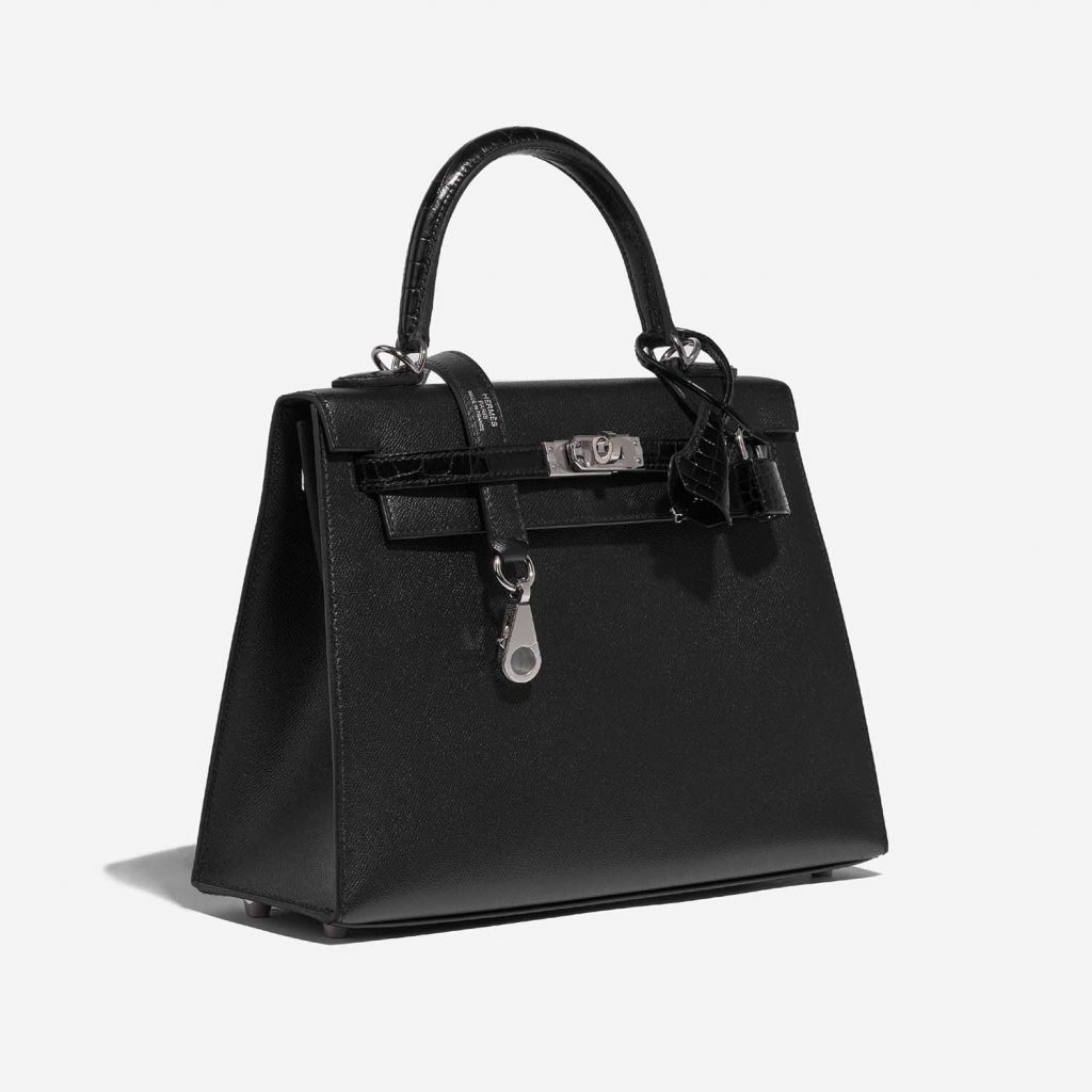 Hermès Kelly Touch 25 Veau Madame / Niloticus Crocodile Black | SACLÀB