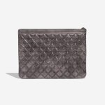 Pre-owned Chanel bag Boy Clutch Lamb Grey Metallic Grey Back | Sell your designer bag on Saclab.com