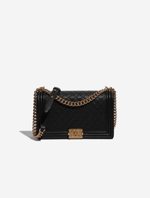Pre-owned Chanel bag Boy Old Medium Caviar Black Black Front | Sell your designer bag on Saclab.com