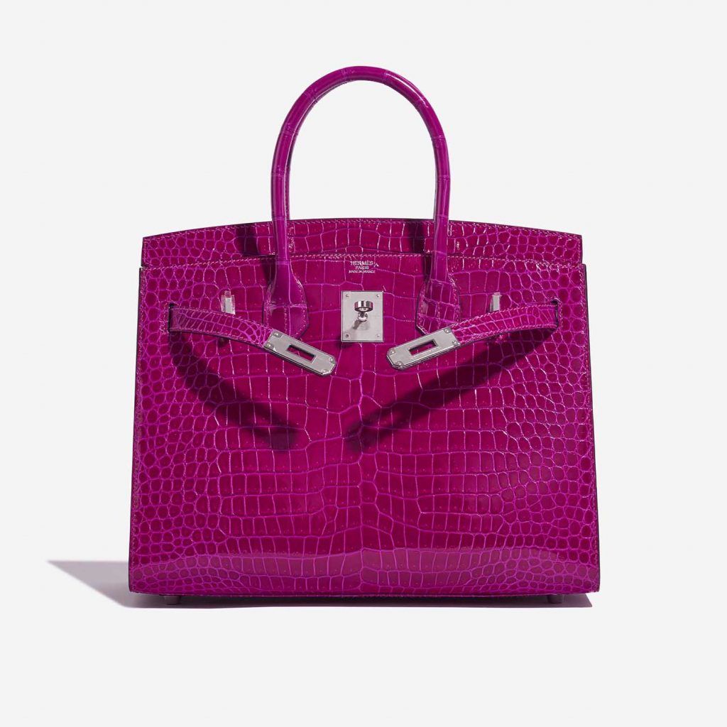 Hermès Birkin 30 Porosus Crocodile Rose Pourpre | SACLÀB