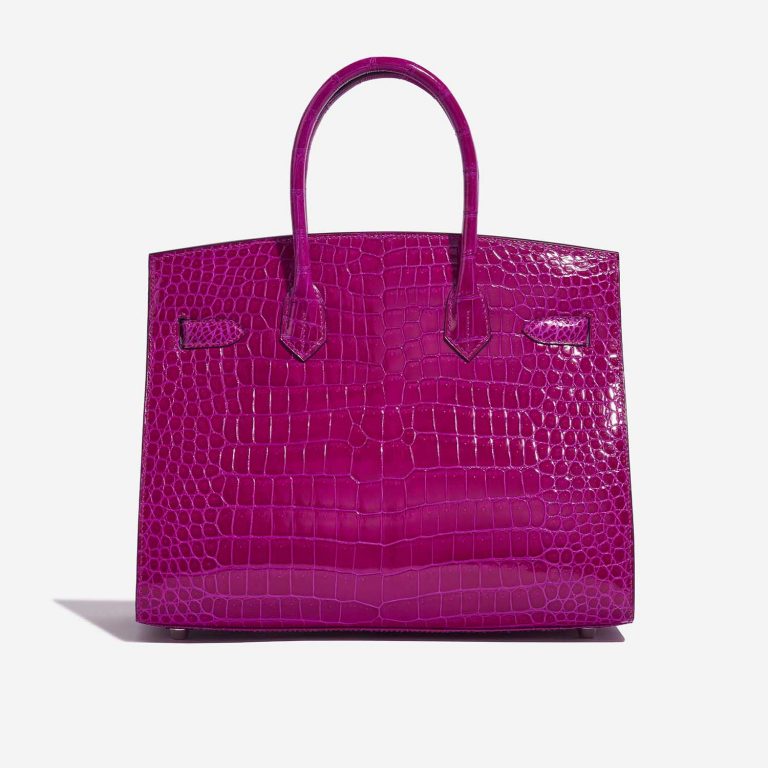 Pre-owned Hermès bag Birkin 30 Porosus Crocodile Rose Pourpre Rose Back | Sell your designer bag on Saclab.com