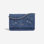 Pre-owned Chanel bag WOC Denim Blue Jeans Blue Front | Sell your designer bag on Saclab.com