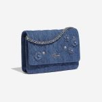 Pre-owned Chanel bag WOC Denim Blue Jeans Blue Side Front | Sell your designer bag on Saclab.com