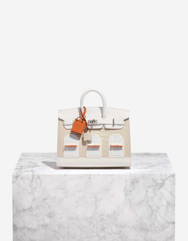 Pre-owned Hermès bag Birkin 20 Faubourg Matte Alligator / Togo / Epsom / Swift White / Beton / Orange H / Blue Brume / Craie Beige Front | Sell your designer bag on Saclab.com
