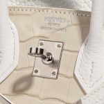 Pre-owned Hermès bag Birkin 20 Faubourg Matte Alligator / Togo / Epsom / Swift White / Beton / Orange H / Blue Brume / Craie Beige, White Logo | Sell your designer bag on Saclab.com