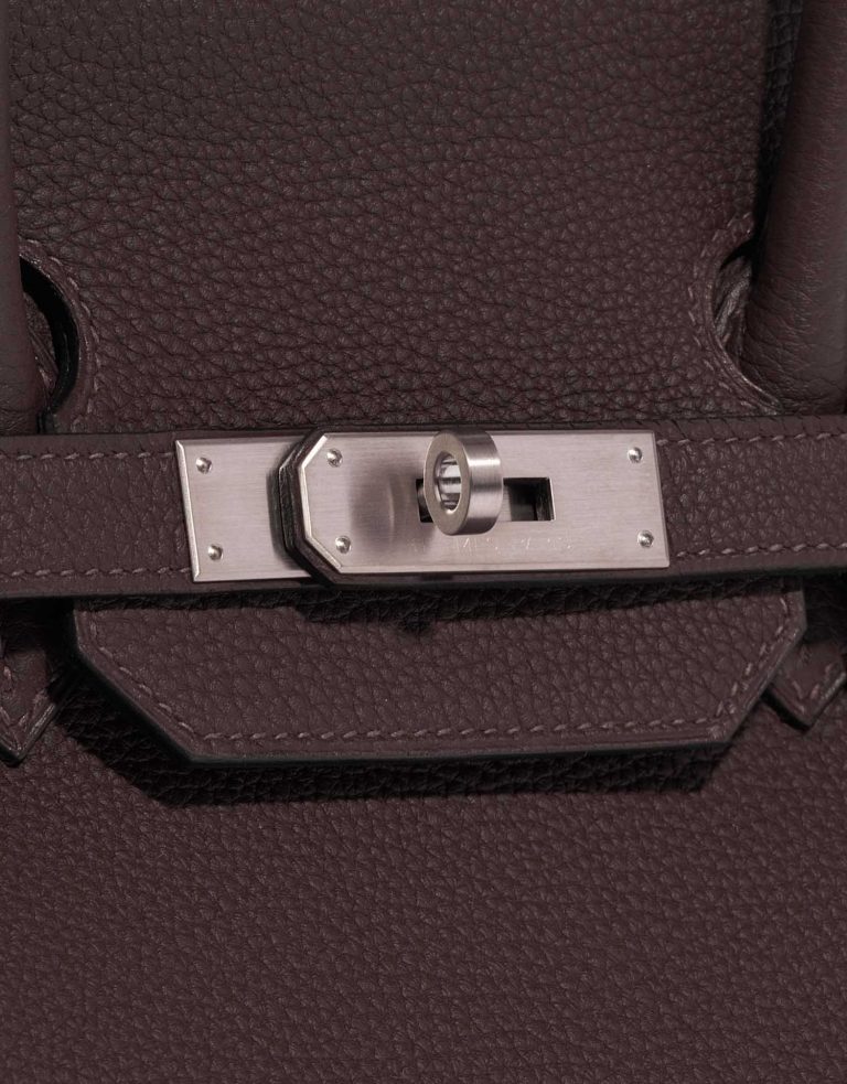 Pre-owned Hermès bag Birkin HSS 35 Togo Chocolat / Orange Poppy Brown Front | Sell your designer bag on Saclab.com