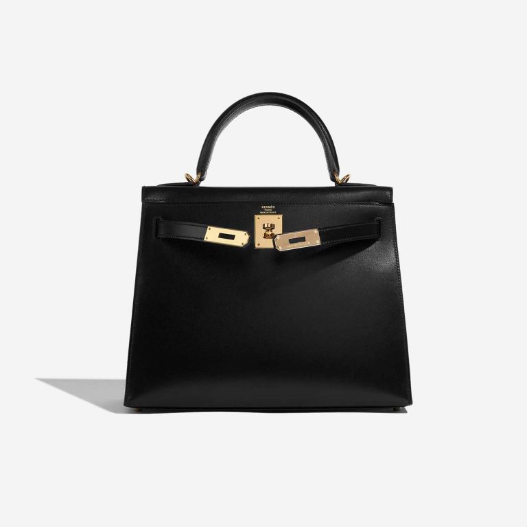 Pre-owned Hermès bag Kelly 28 Box Black Black Front Open | Sell your designer bag on Saclab.com