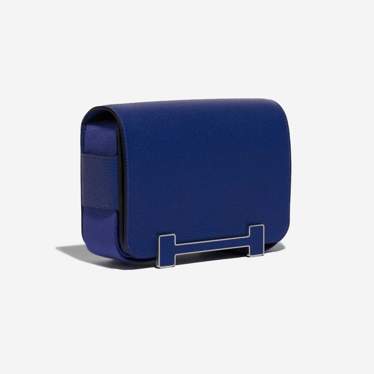 Pre-owned Hermès bag Geta 21 Chevre Mysore Blue Electrique Blue Side Front | Sell your designer bag on Saclab.com