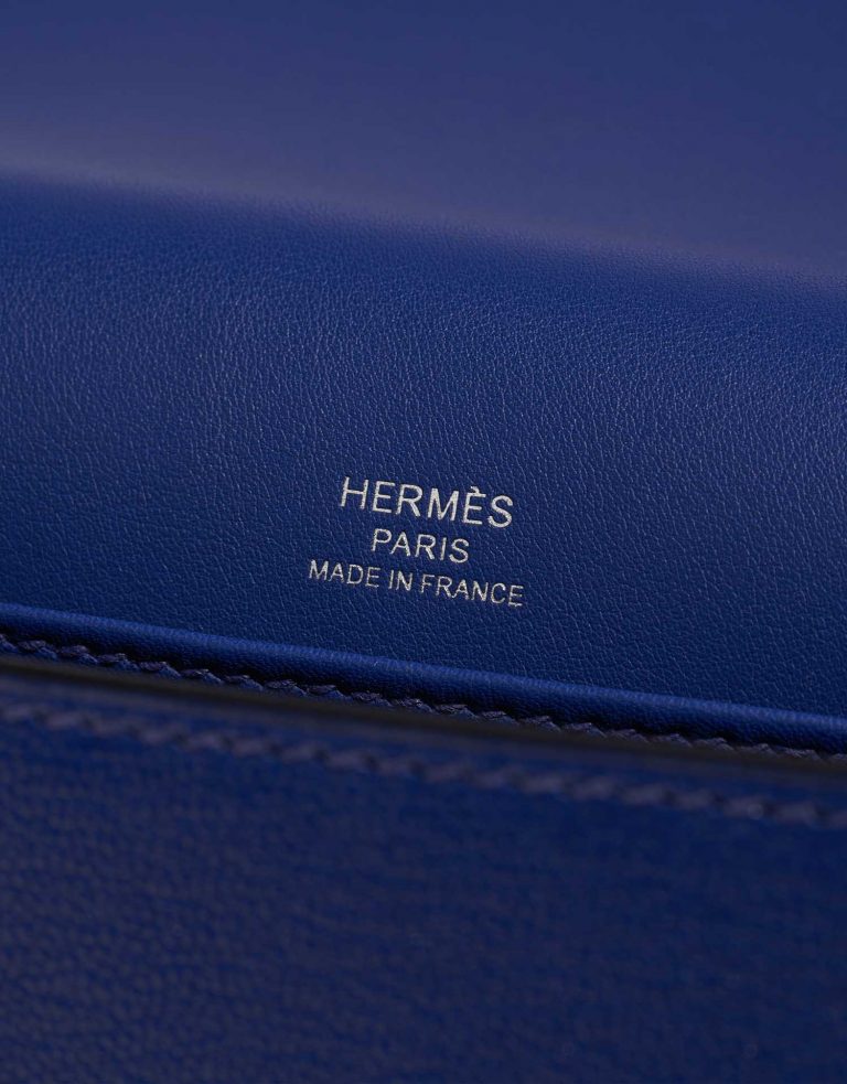 Pre-owned Hermès bag Geta 21 Chevre Mysore Blue Electrique Blue Logo | Sell your designer bag on Saclab.com