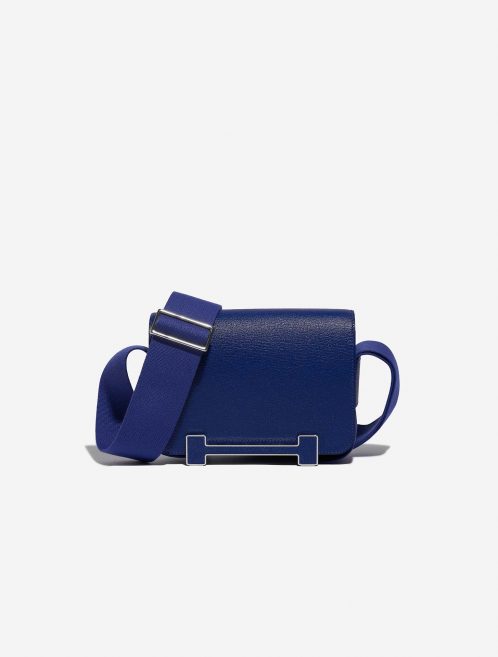 Pre-owned Hermès bag Geta 21 Chevre Mysore Blue Electrique Blue Front | Sell your designer bag on Saclab.com