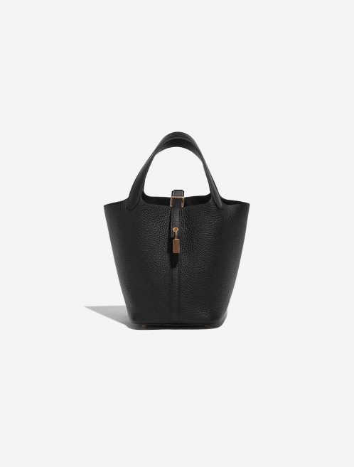Pre-owned Hermès bag Picotin 18 Taurillon Clemence Black Black Front | Sell your designer bag on Saclab.com