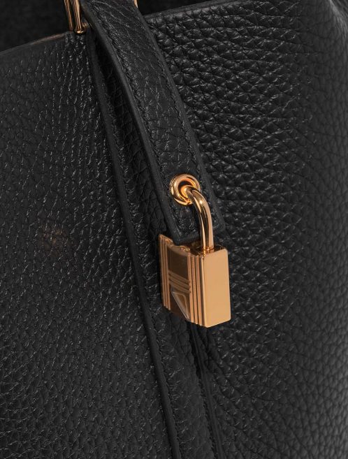 Gebrauchte Hermès Tasche Picotin 18 Taurillon Clemence Schwarz Schwarz Verschluss-System | Verkaufen Sie Ihre Designer-Tasche auf Saclab.com