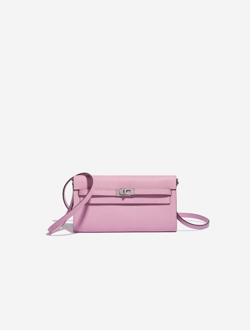 Pre-owned Hermès bag Kelly To Go Epsom Mauve Sylvestre Pink Front | Sell your designer bag on Saclab.com