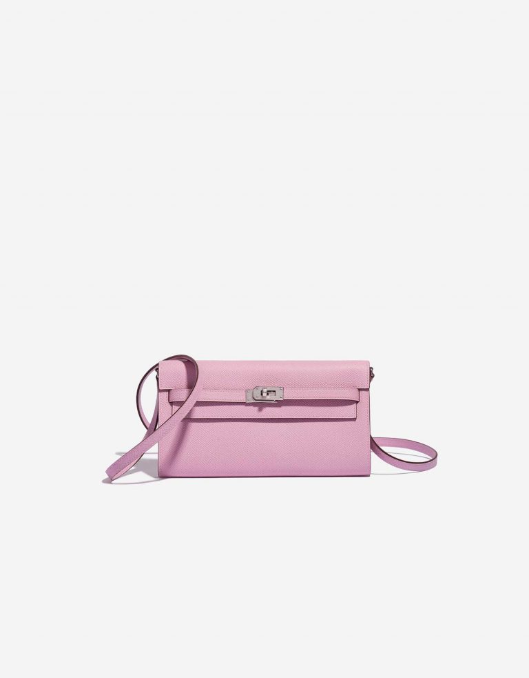 Pre-owned Hermès bag Kelly To Go Epsom Mauve Sylvestre Pink Front | Sell your designer bag on Saclab.com
