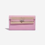 Pre-owned Hermès bag Kelly To Go Epsom Mauve Sylvestre Pink Front Velt | Sell your designer bag on Saclab.com