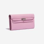 Pre-owned Hermès bag Kelly To Go Epsom Mauve Sylvestre Pink Side Front | Sell your designer bag on Saclab.com
