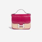 Pre-owned Hermès bag Constance 18 Alligator Framboise Pink Front Velt | Sell your designer bag on Saclab.com