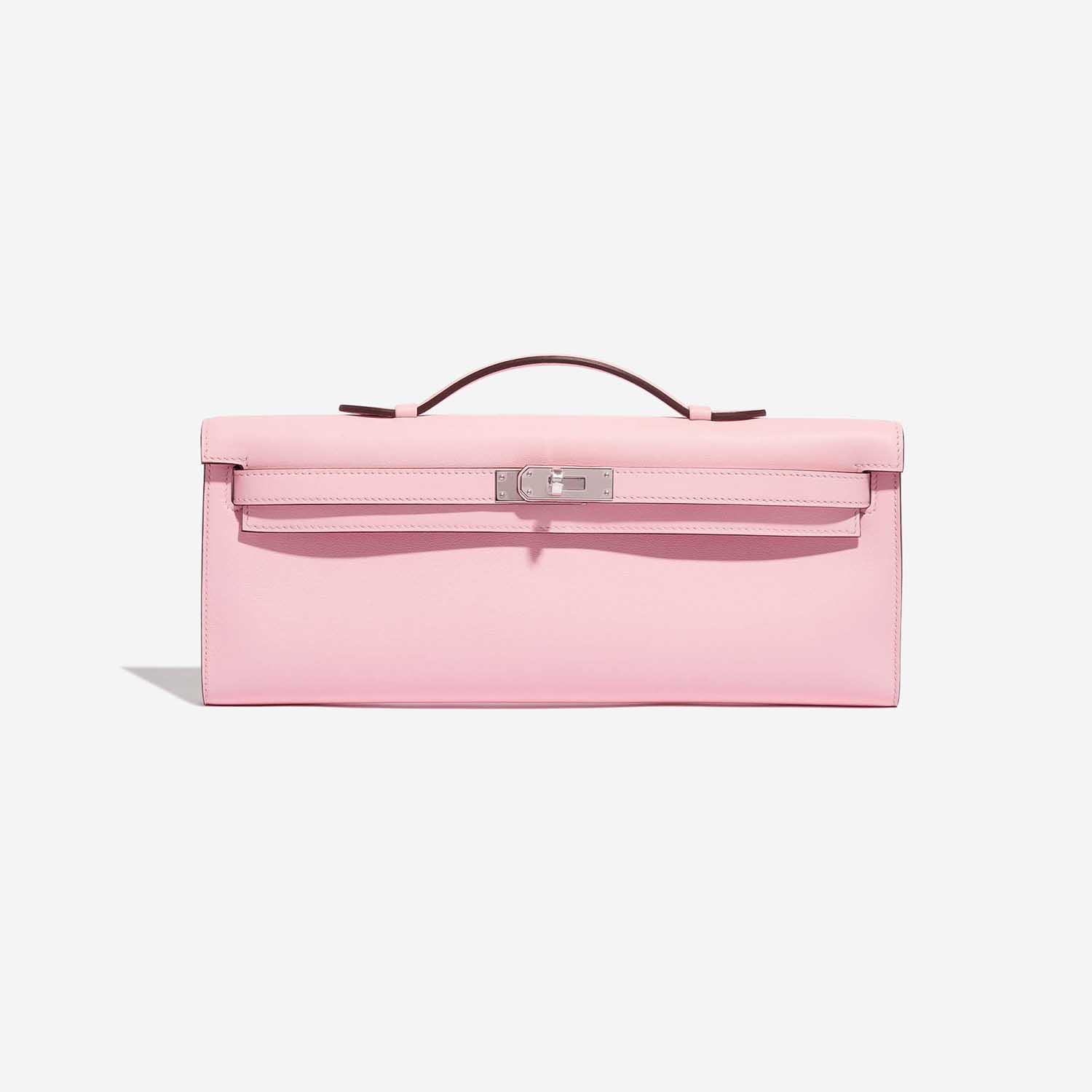 Pre-owned Hermès bag Kelly Cut Clutch Swift Rose Sakura Rose Front | Sell your designer bag on Saclab.com