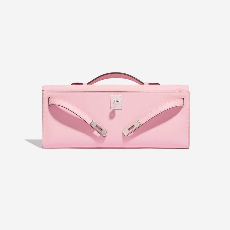 Pre-owned Hermès bag Kelly Cut Clutch Swift Rose Sakura Front Open | Sell your designer bag on Saclab.com