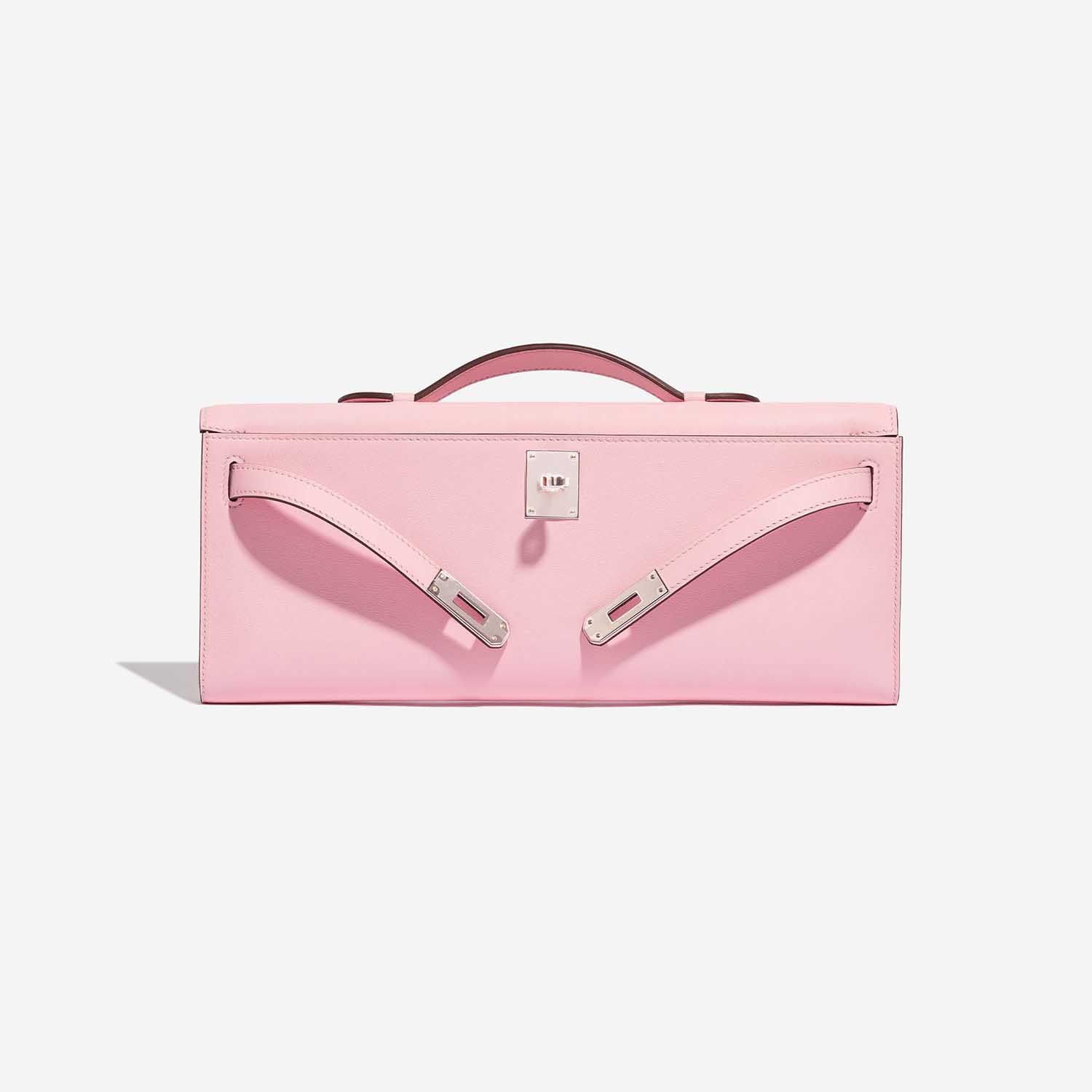 Pre-owned Hermès bag Kelly Cut Clutch Swift Rose Sakura Rose Front Open | Sell your designer bag on Saclab.com