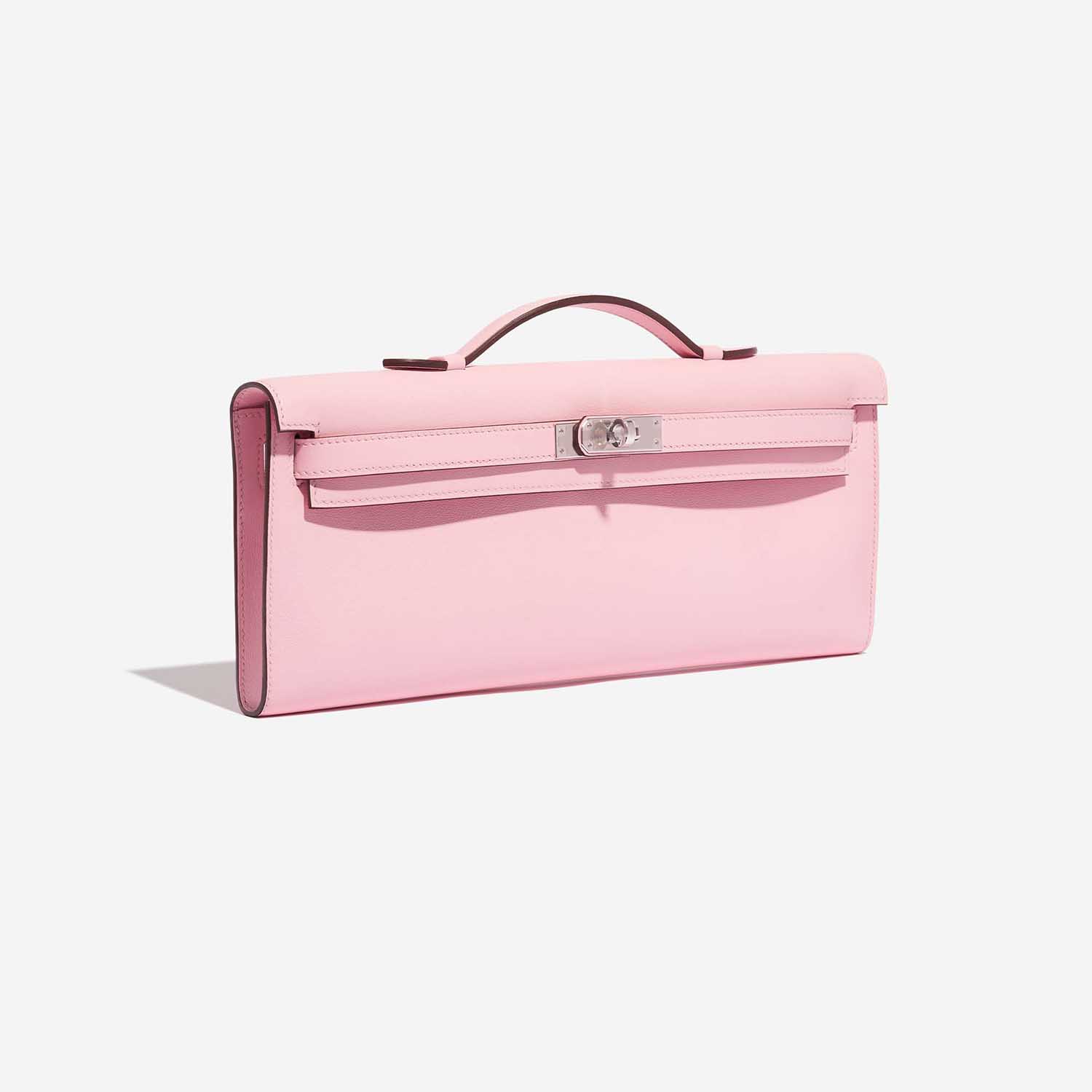 Pre-owned Hermès bag Kelly Cut Clutch Swift Rose Sakura Rose Side Front | Sell your designer bag on Saclab.com