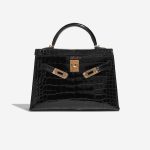 Pre-owned Hermès bag Kelly Mini Alligator Black Black Front Open | Sell your designer bag on Saclab.com