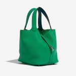 Pre-owned Hermès bag Picotin 22 Taurillon Clemence Bambou / Vert Bosphore Green Side Front | Sell your designer bag on Saclab.com
