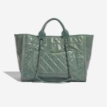 Pre-owned Chanel bag Deauville Medium Calf Light Green Green Back | Sell your designer bag on Saclab.com