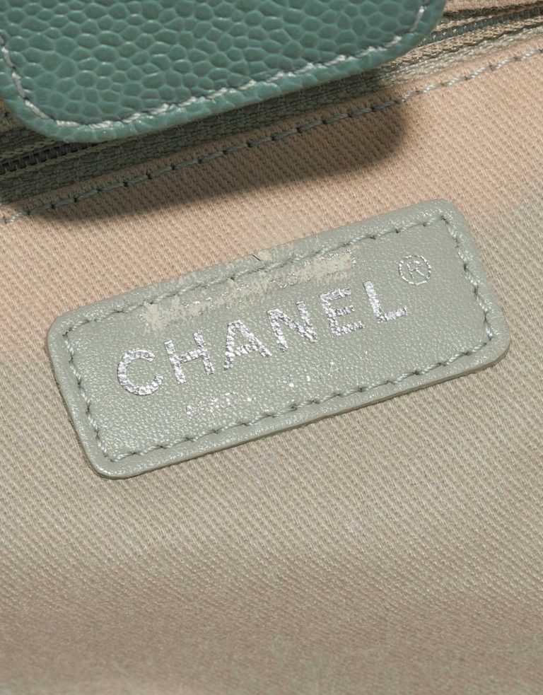 Pre-owned Chanel bag Deauville Medium Calf Light Green Green Logo | Sell your designer bag on Saclab.com