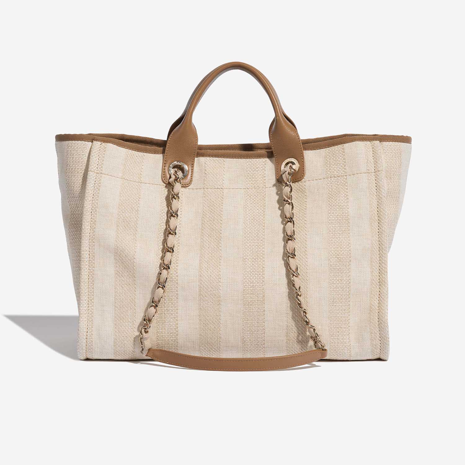 Pre-owned Chanel bag Deauville Medium Canvas Beige Beige Back | Sell your designer bag on Saclab.com