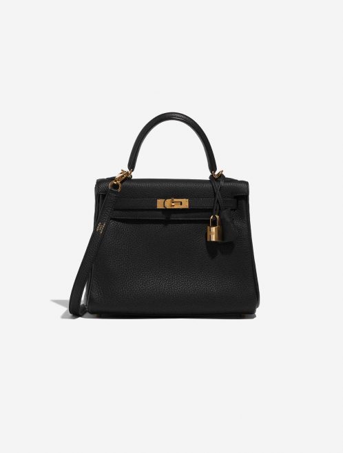 Pre-owned Hermès Tasche Kelly 25 Togo Schwarz Schwarz Front | Verkaufen Sie Ihre Designer-Tasche auf Saclab.com