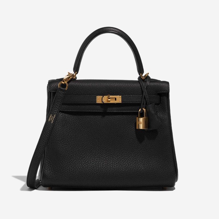 Pre-owned Hermès bag Kelly 25 Togo Black Black Front | Sell your designer bag on Saclab.com