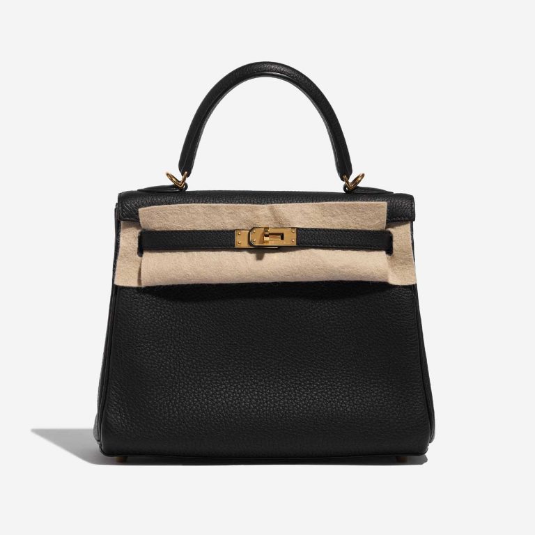 Pre-owned Hermès bag Kelly 25 Togo Black Black Front Velt | Sell your designer bag on Saclab.com