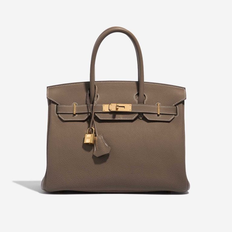 Pre-owned Hermès bag Birkin 30 Togo Etoupe Brown Front | Sell your designer bag on Saclab.com