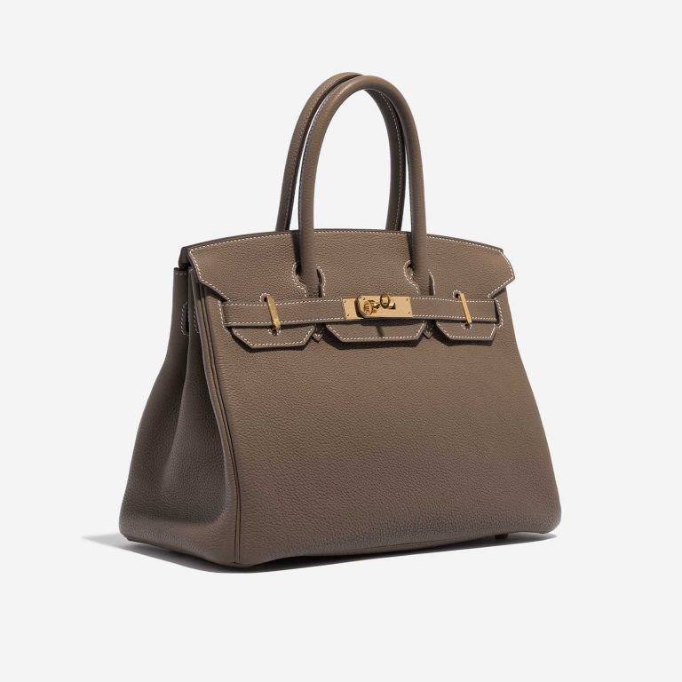 Pre-owned Hermès bag Birkin 30 Togo Etoupe Brown Side Front | Sell your designer bag on Saclab.com