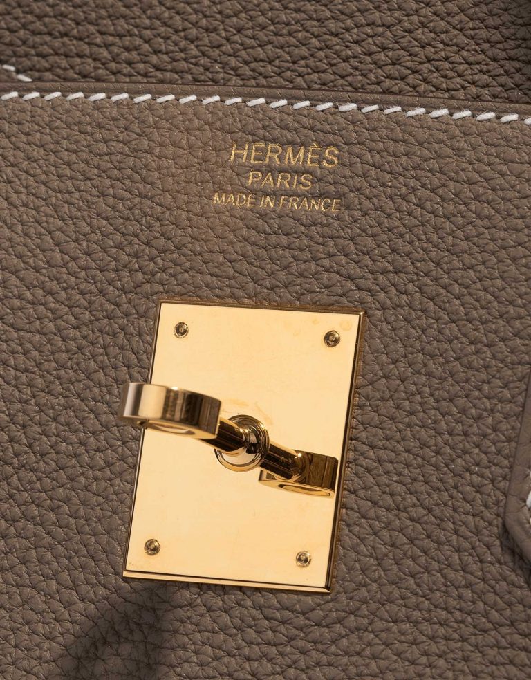 Pre-owned Hermès bag Birkin 30 Togo Etoupe Brown Logo | Sell your designer bag on Saclab.com