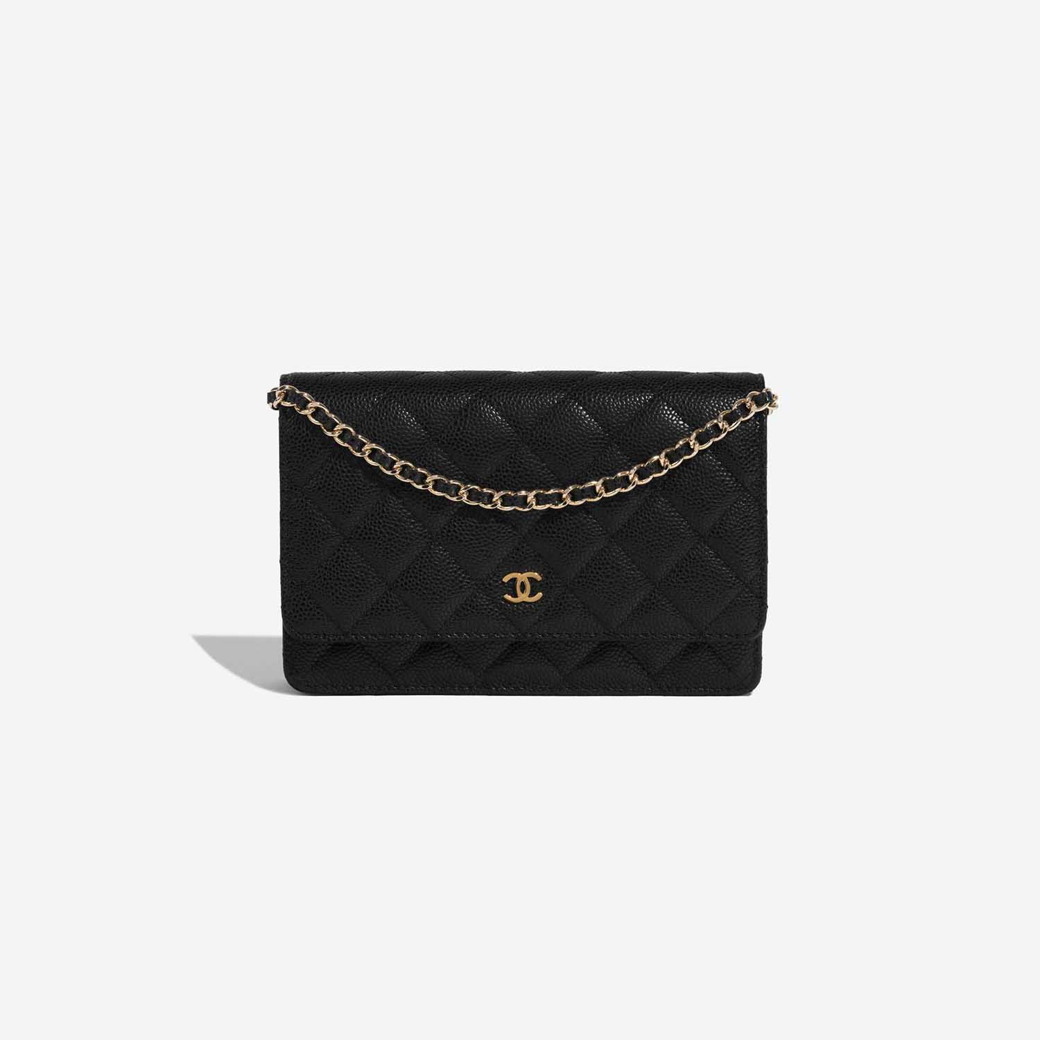 Pre-owned Chanel bag Timeless WOC Caviar Black Black Front | Sell your designer bag on Saclab.com