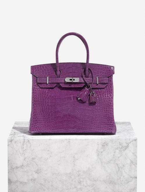 Pre-owned Hermès bag Birkin 30 Alligator Violet Violet Front | Sell your designer bag on Saclab.com