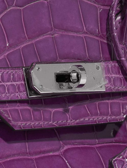 Pre-owned Hermès bag Birkin 30 Alligator Violet Violet Closing System | Sell your designer bag on Saclab.com